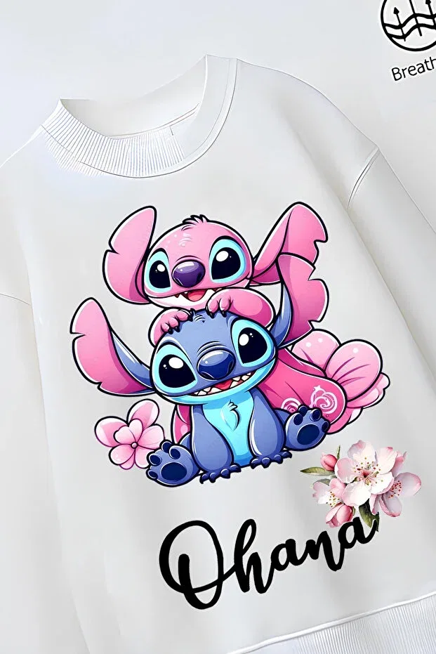 Детские свитшот для девочек оверсайз Ohana Character Design Belya Kids Wear, White — фото 2