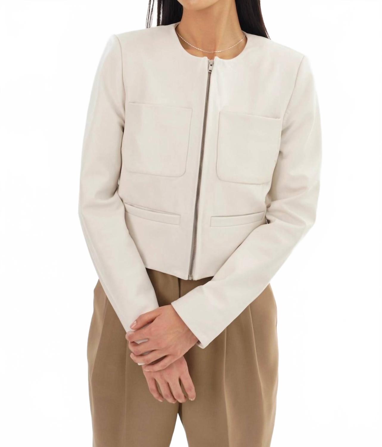 

Линетт Кожаная куртка в цвете тихий белый Lamarque