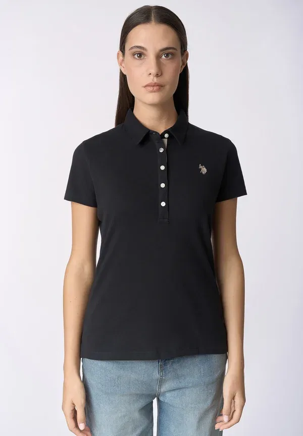 Поло хлопковое Pique U.S. Polo Assn., черный