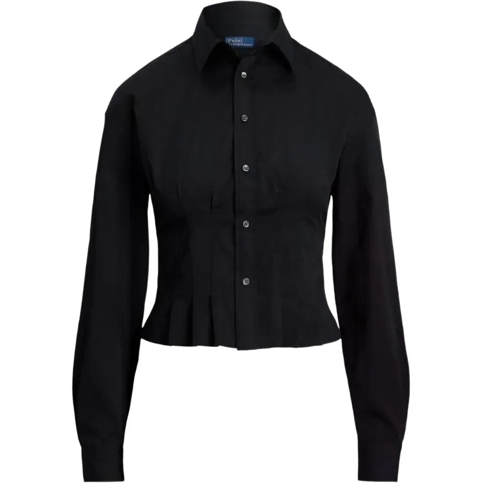 Женская рубашка с длинным рукавом в складку Polo Ralph Lauren, Black