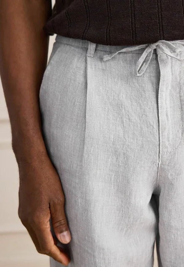 Брюки льняные Trousers Next Light Grey, светло-серый — фото 4