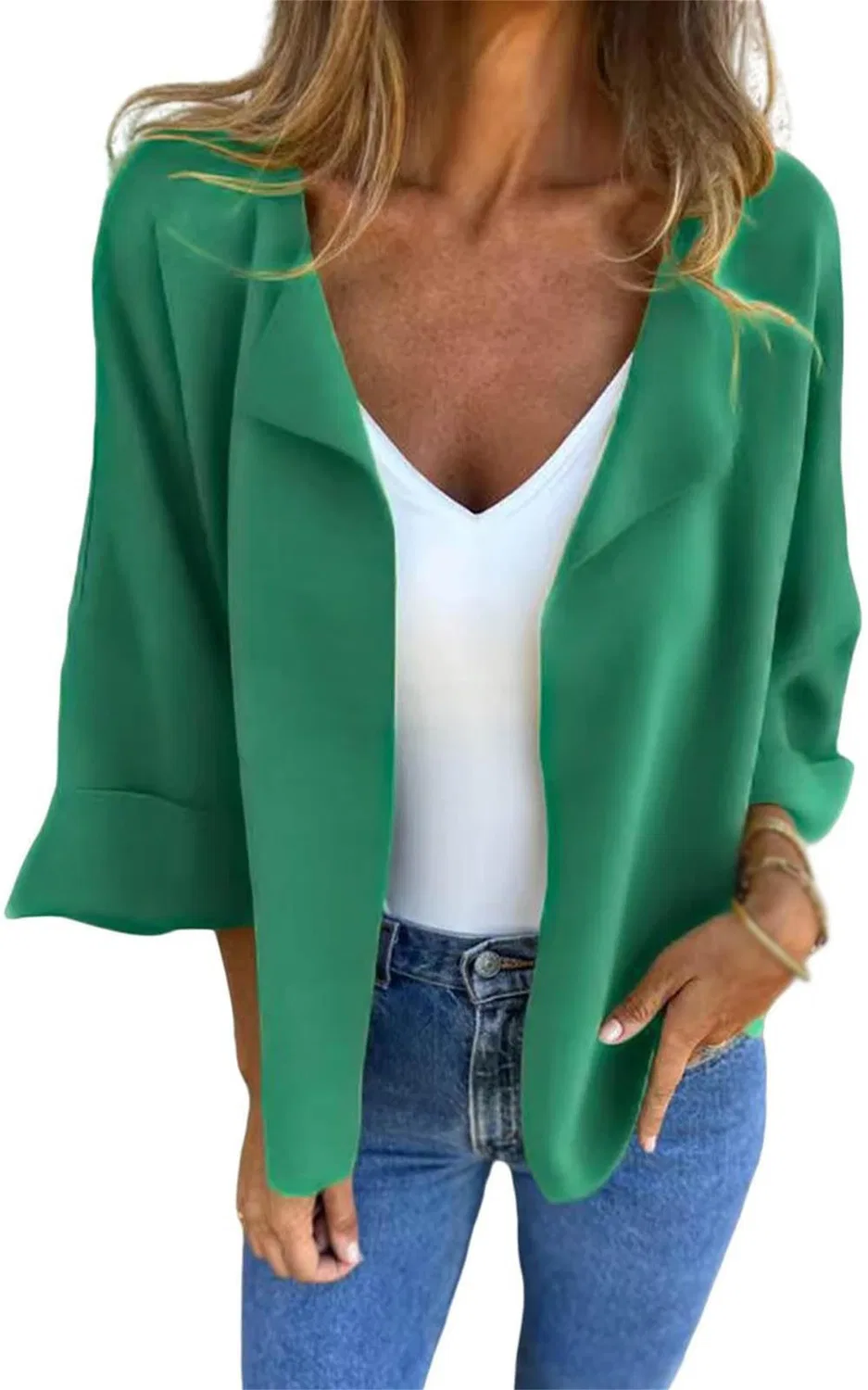 Женское пальто без пуговиц из искусственной замши Solido Moda Donna, Verde