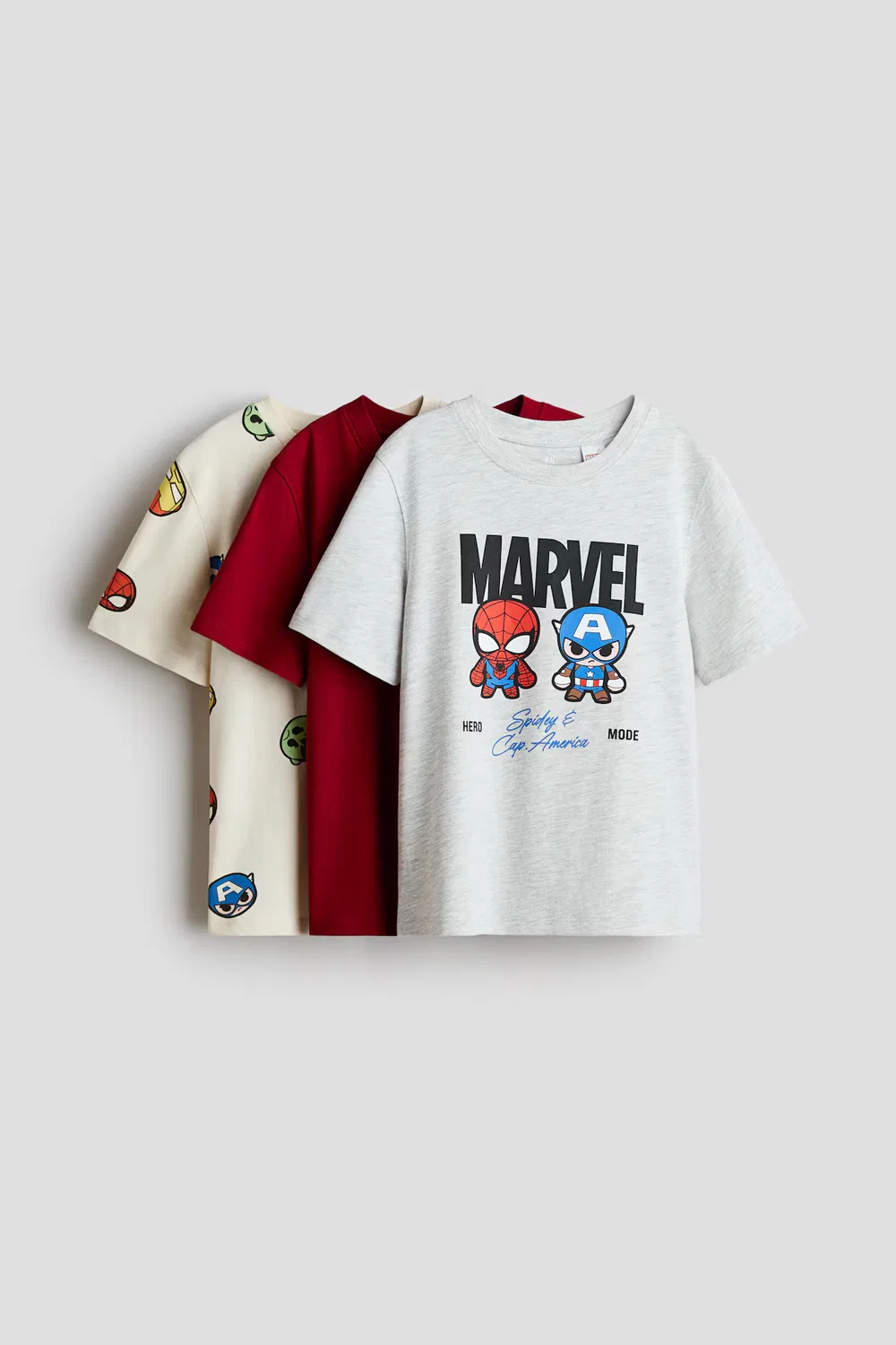 Набор из 3 футболок с принтом H&M, Hellgraumeliert/Marvel Comics