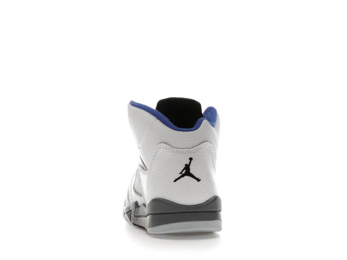 Детские кроссовки Lifestyle Jordan 5 Retro, White/Stealth- Black-Hyper-Royal — фото 4