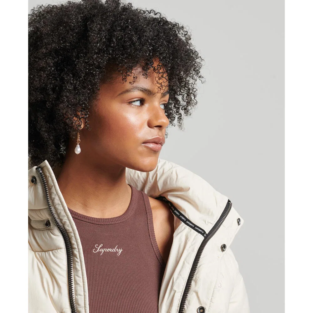 Женская короткая куртка с принтом Cocoon Superdry, Grau Baumwollweiß Beige — фото 4