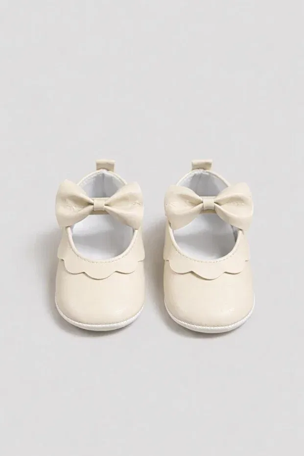 Детские пинетки-тапочки на липучке из искусственной кожи Numix Baby Kids, Beige — фото 2