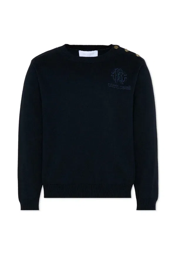 Свитер с вышивкой Roberto Cavalli Junior blue, синий