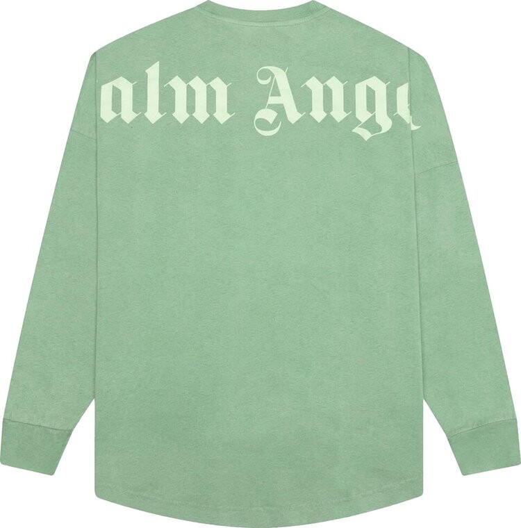 Лонгслив Palm Angels GD Classic Logo Over Long-Sleeve Tee 'Forest Green', зеленый — фото 3