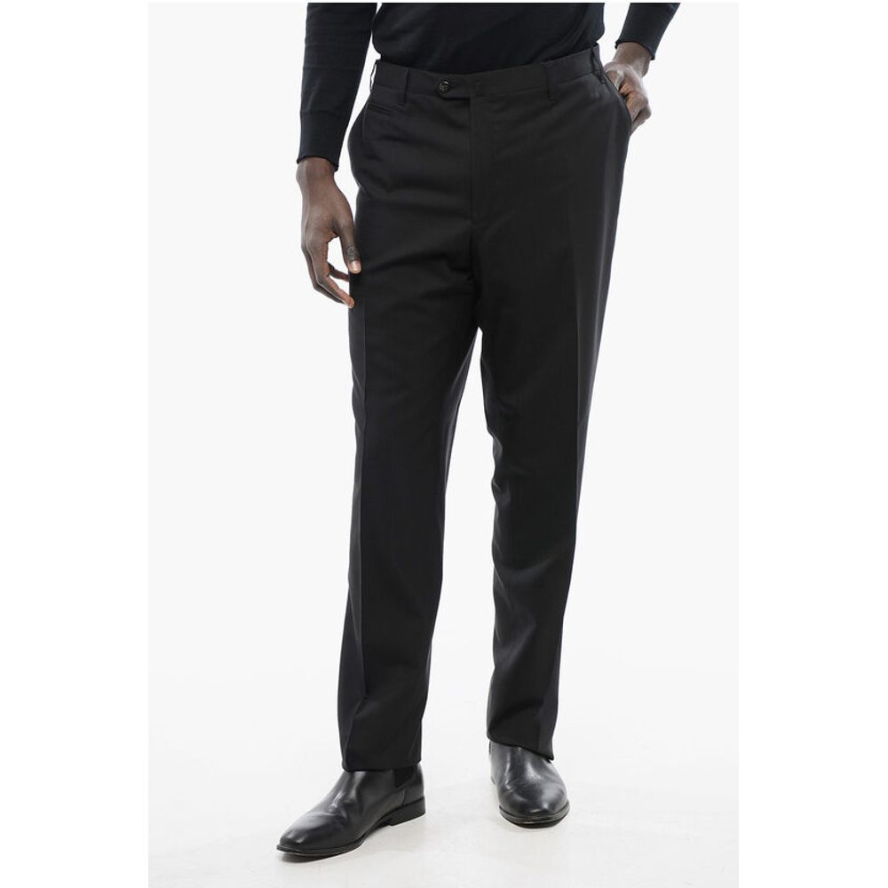 

Брюки ACADEMY из натуральной шерсти со скрытой застежкой Corneliani, Black