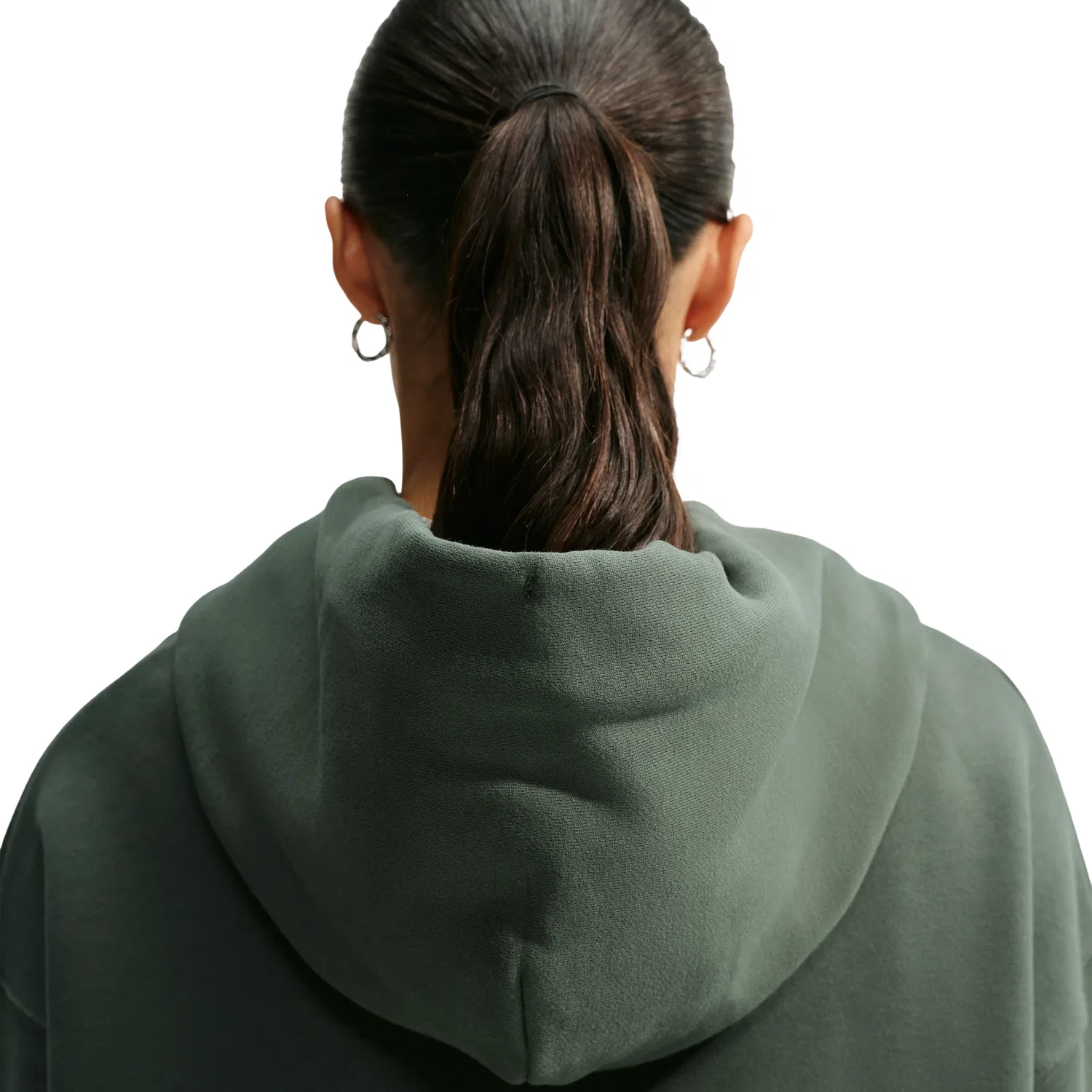 Женское худи Studio Fleece Medium Weight Oversized Full-Zip Hoodie 'Camo Green Sail' Nike, Camo Green/Sail — фото 3