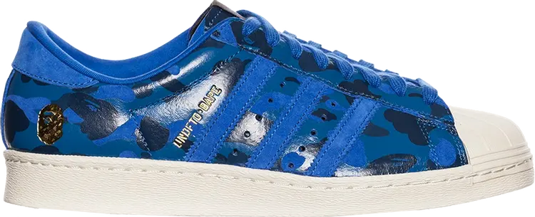 

Кроссовки Adidas A Bathing Ape x Undeafeated x Superstar 80s 'Blue Camo', синий