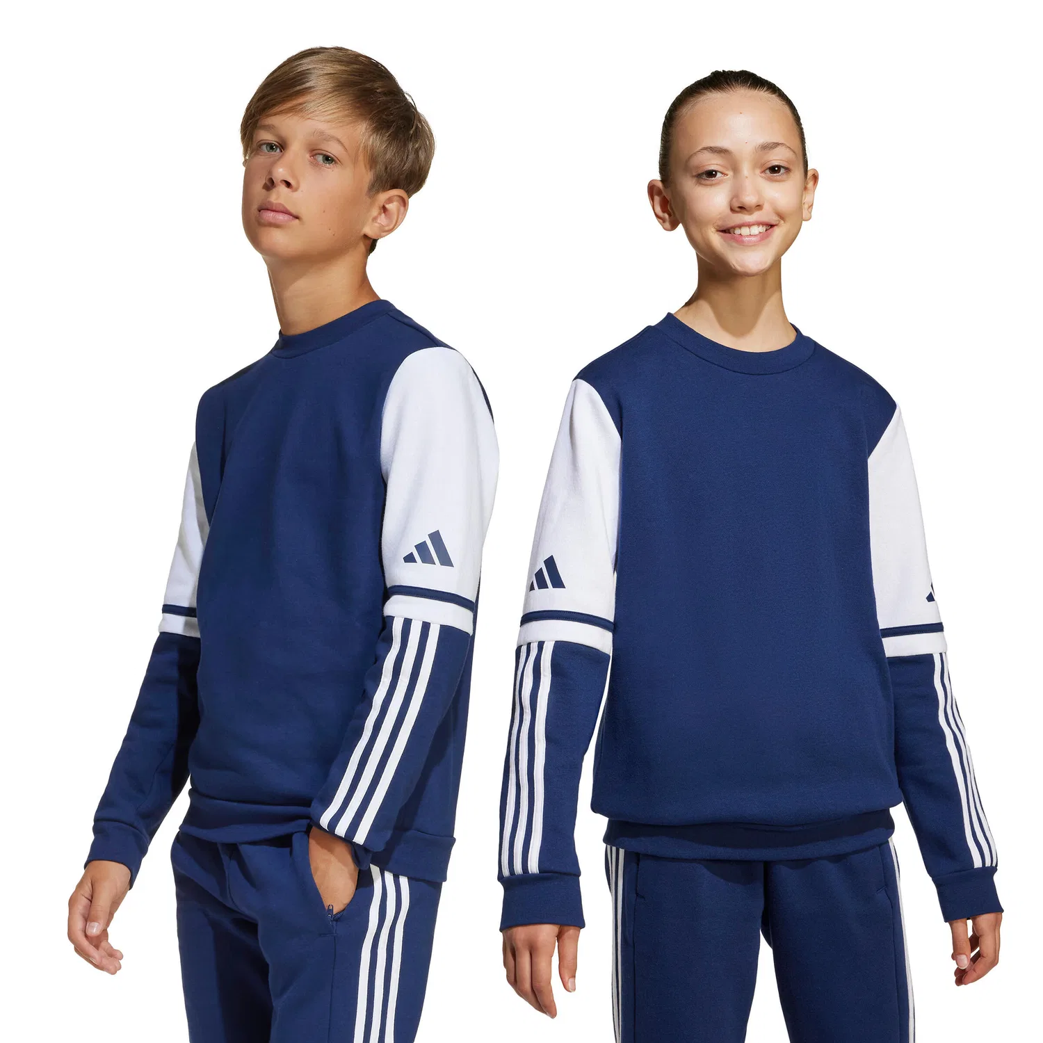 Детский пуловер Squadra 25 SW CREW Y adidas, Dunkelblau Weiss — фото 4