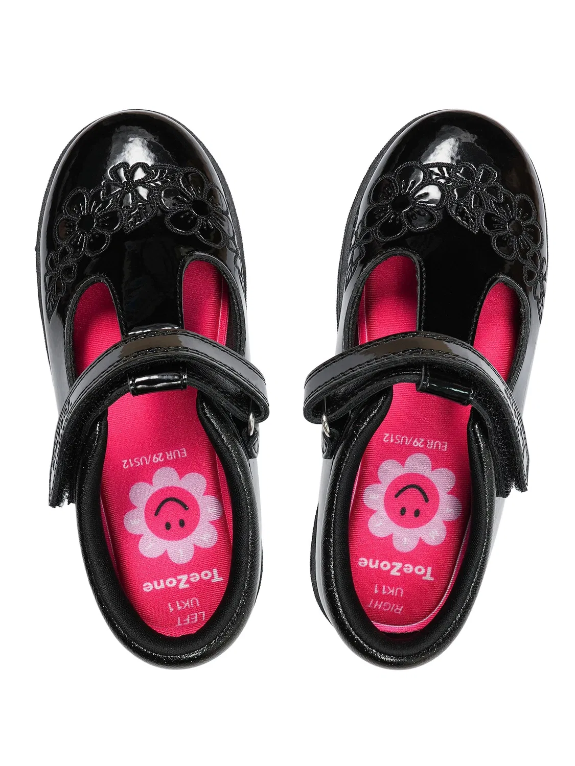 Туфли школьные Toezone Black Flo Patent Flower, черные — фото 4
