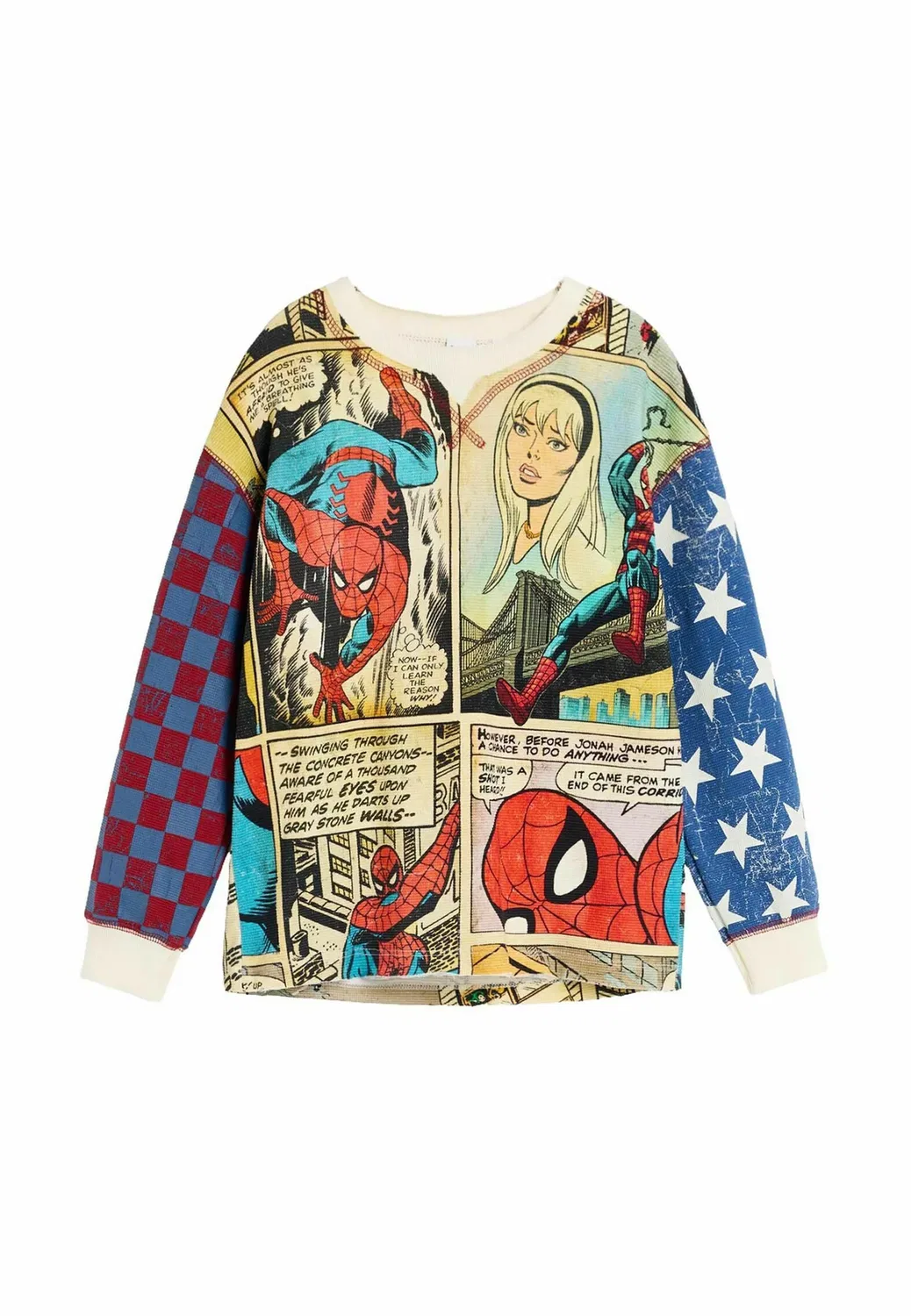 Футболка с принтом из комиксов Marvel, с длинными рукавами Desigual, White — фото 3