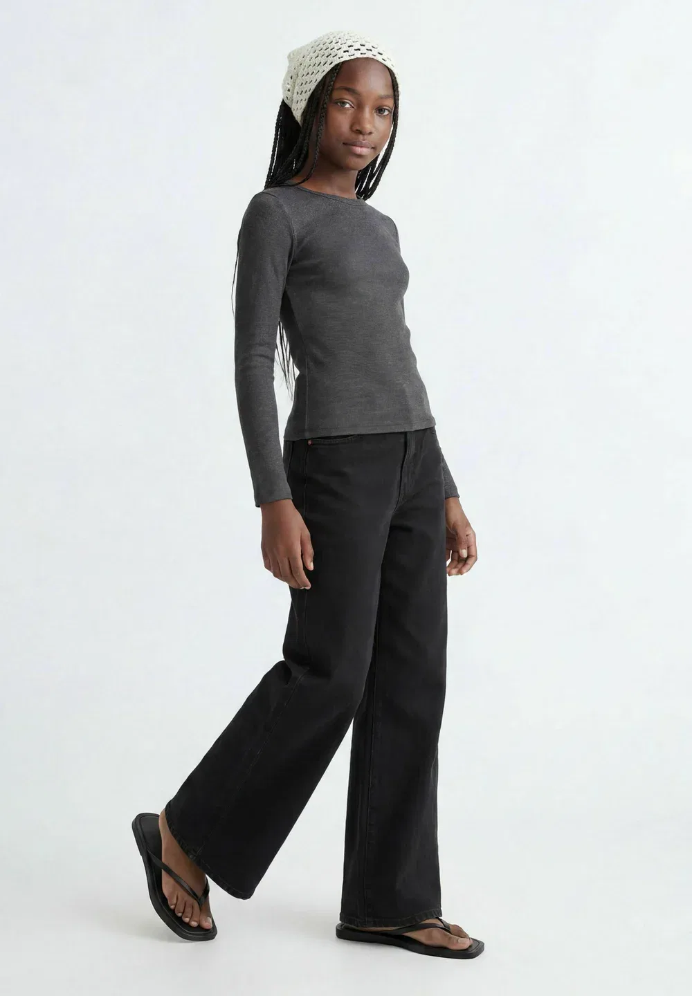 Джинсы Wide-Fit jxtokyo wide c6145 dnm grl - джинсы свободного кроя Jjxx, Black Denim — фото 4