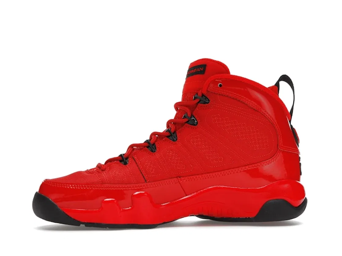 Детские кроссовки с красным верхом Jordan 9 Retro Chile Red, Chile Red/Black — фото 3
