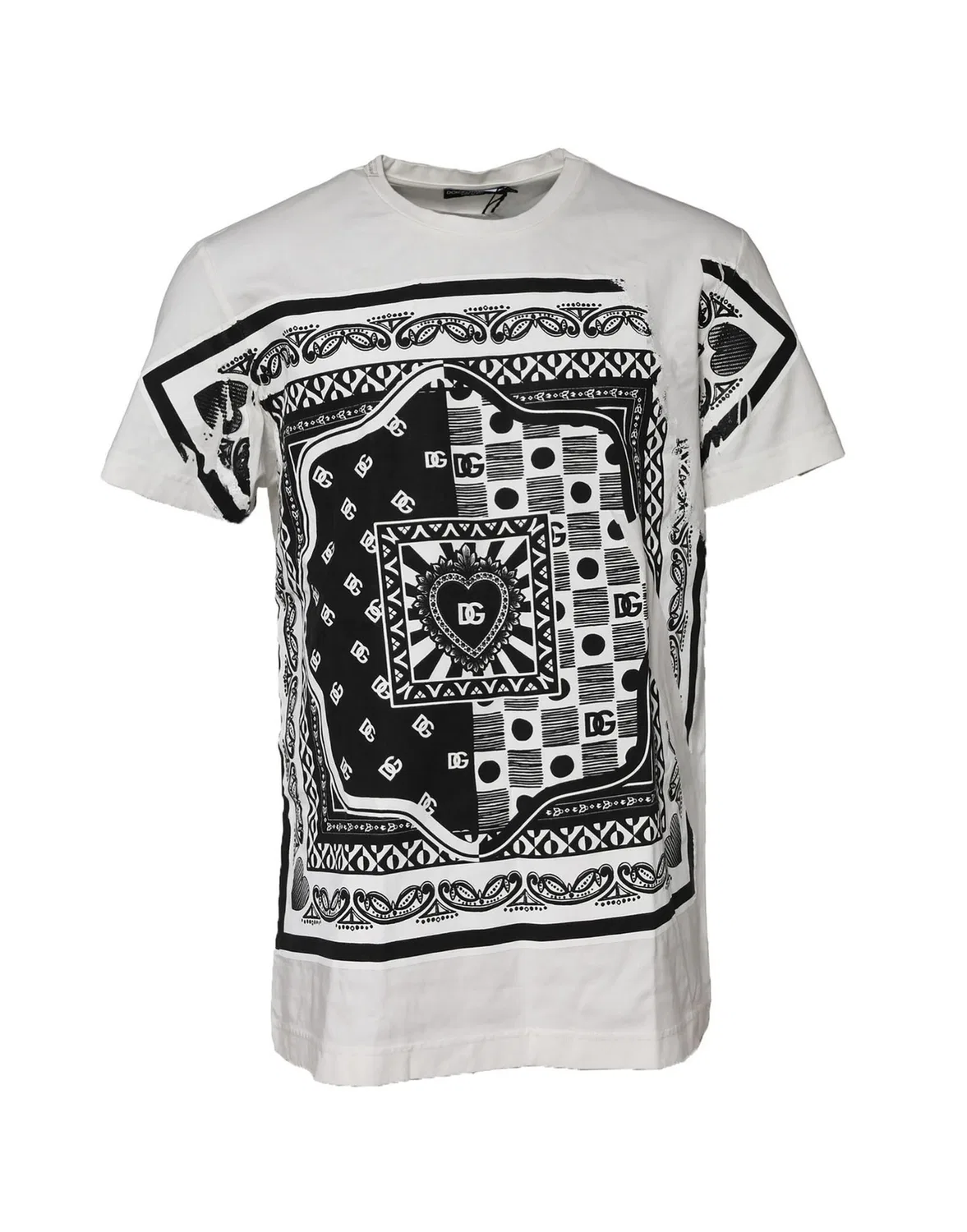 Мужская футболка с принтом банданы White Bandana Dolce & Gabbana, Black/White — фото 2
