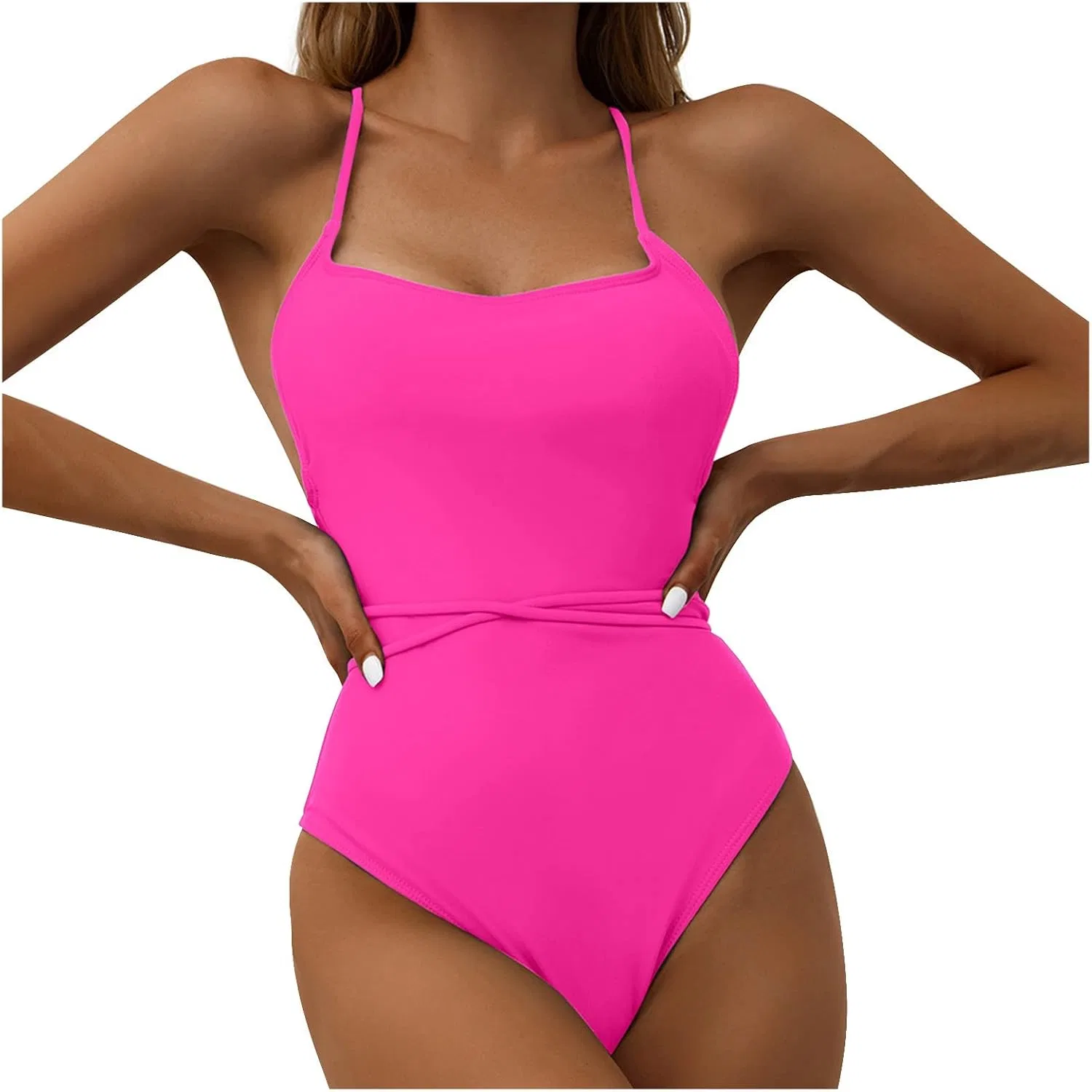 Женский слитный купальник с эффектом утяжки Tankini, Pink