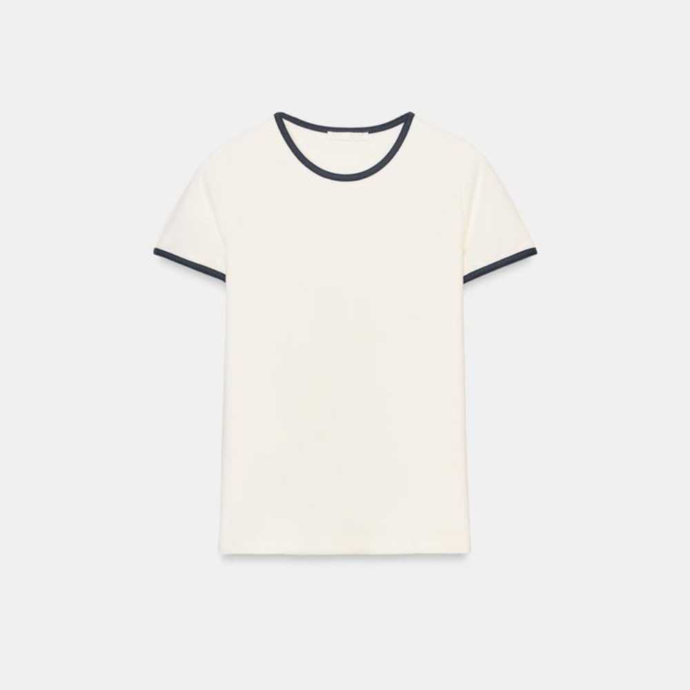 

Футболка Zara With Contrast Trim, белый