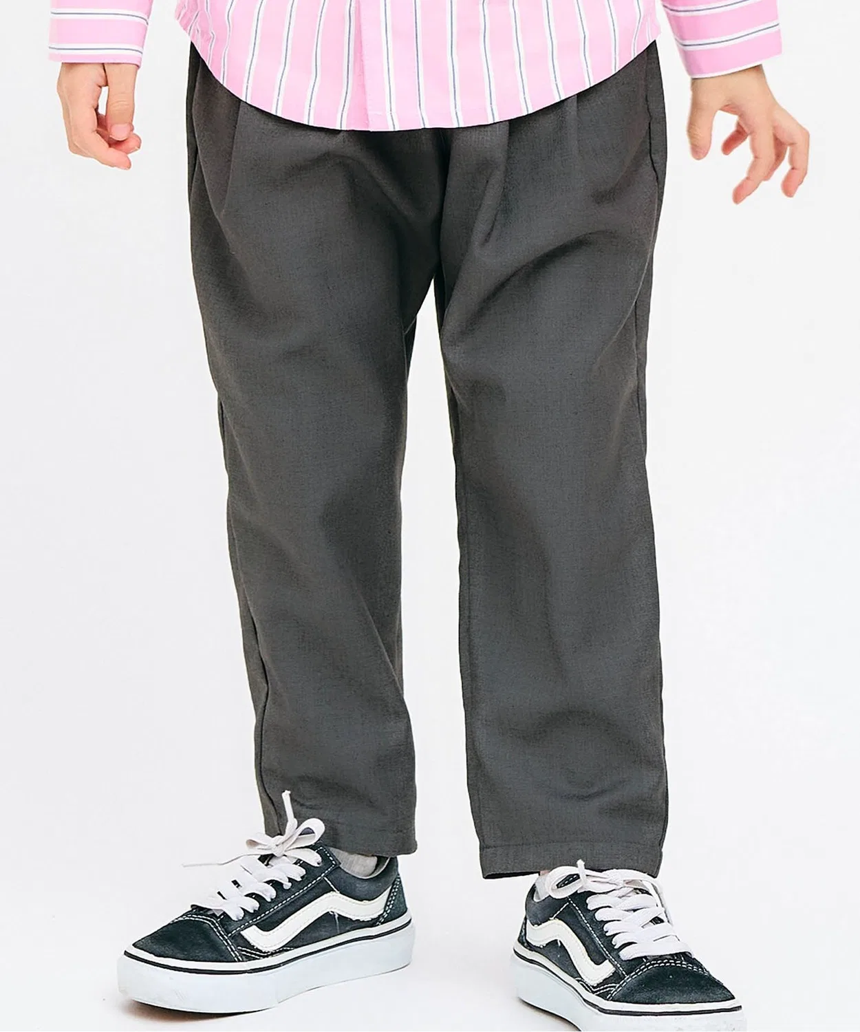 Детские брюки-зауженные с защипами, модель Tapered Tuck, apres les cours, Charcoal