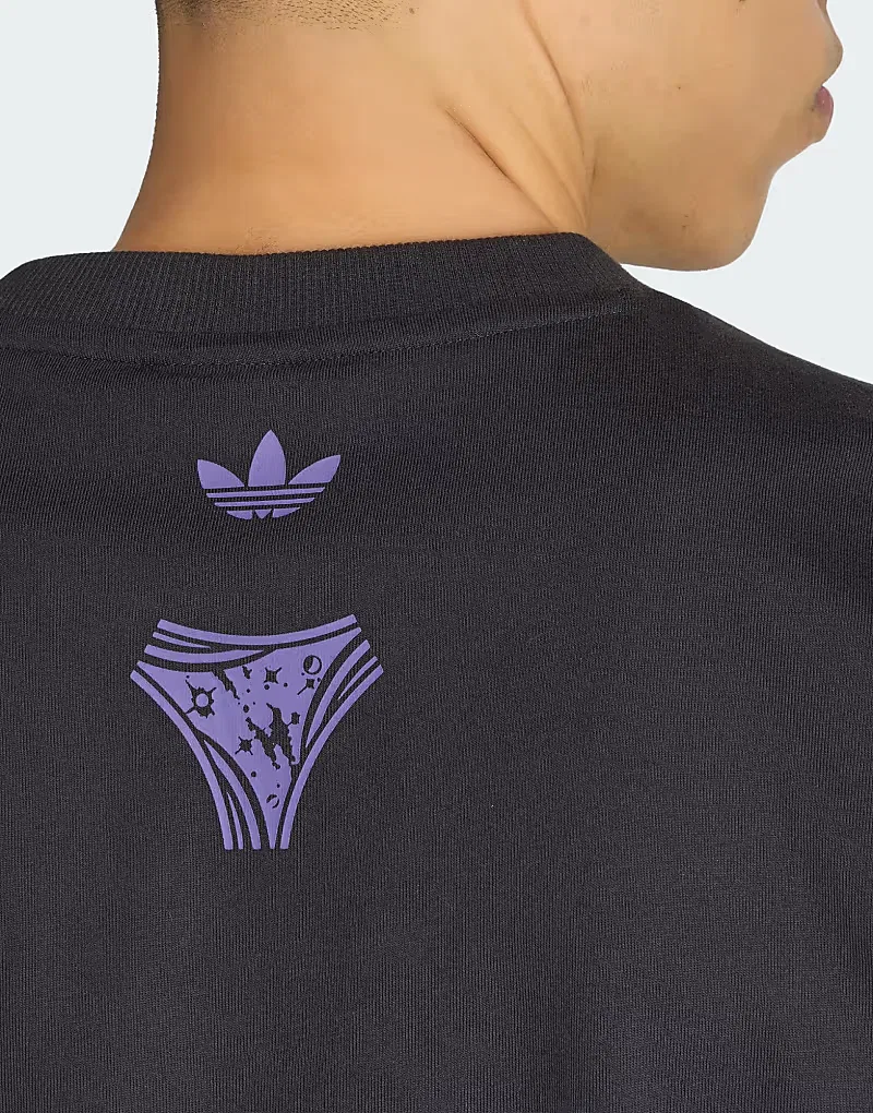Футболка Adidas Originals Adilenium season 5 questra с графическим принтом, черный — фото 4