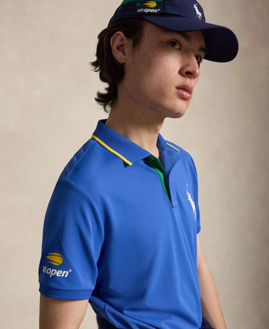Поло с логотипом US Open Polo Ralph Lauren, New Iris Blue Multi — фото 3