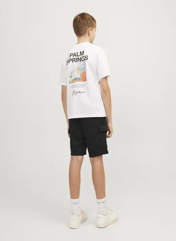 Шорты-джоггеры с карманами Youth cargo Jack & Jones Junior, черный — фото 2