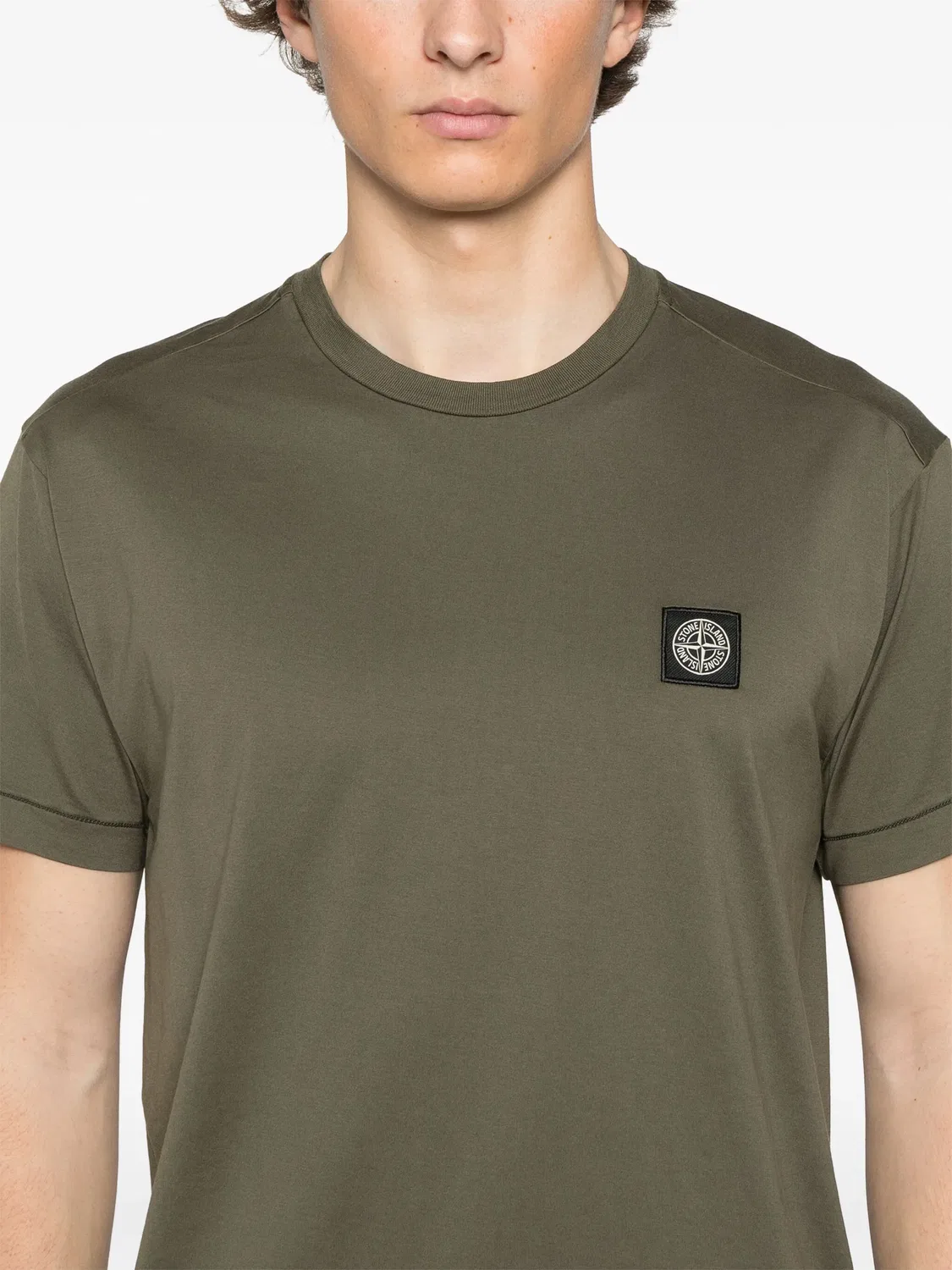 Stone Island Футболка из 100% Хлопка Зеленого Цвета — фото 4