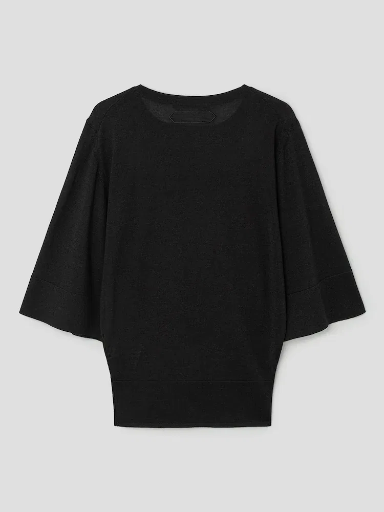 Свитер с расклешенными рукавами, модель Mananco JACQUEMUS, Black — фото 2