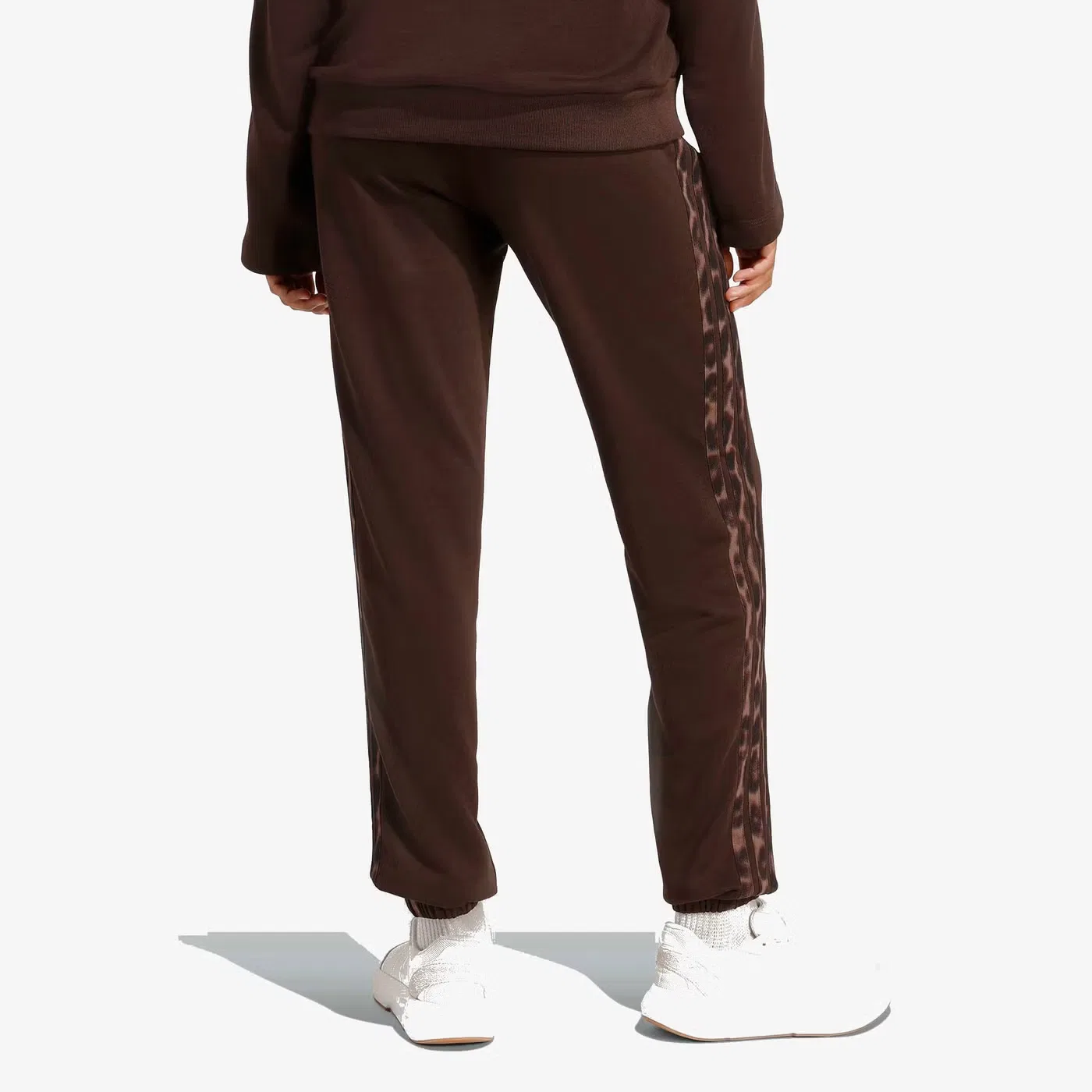 Штаны с принтом леопарда French Terry 3-Stripes Adidas, аврора кофе/мультиколор — фото 3