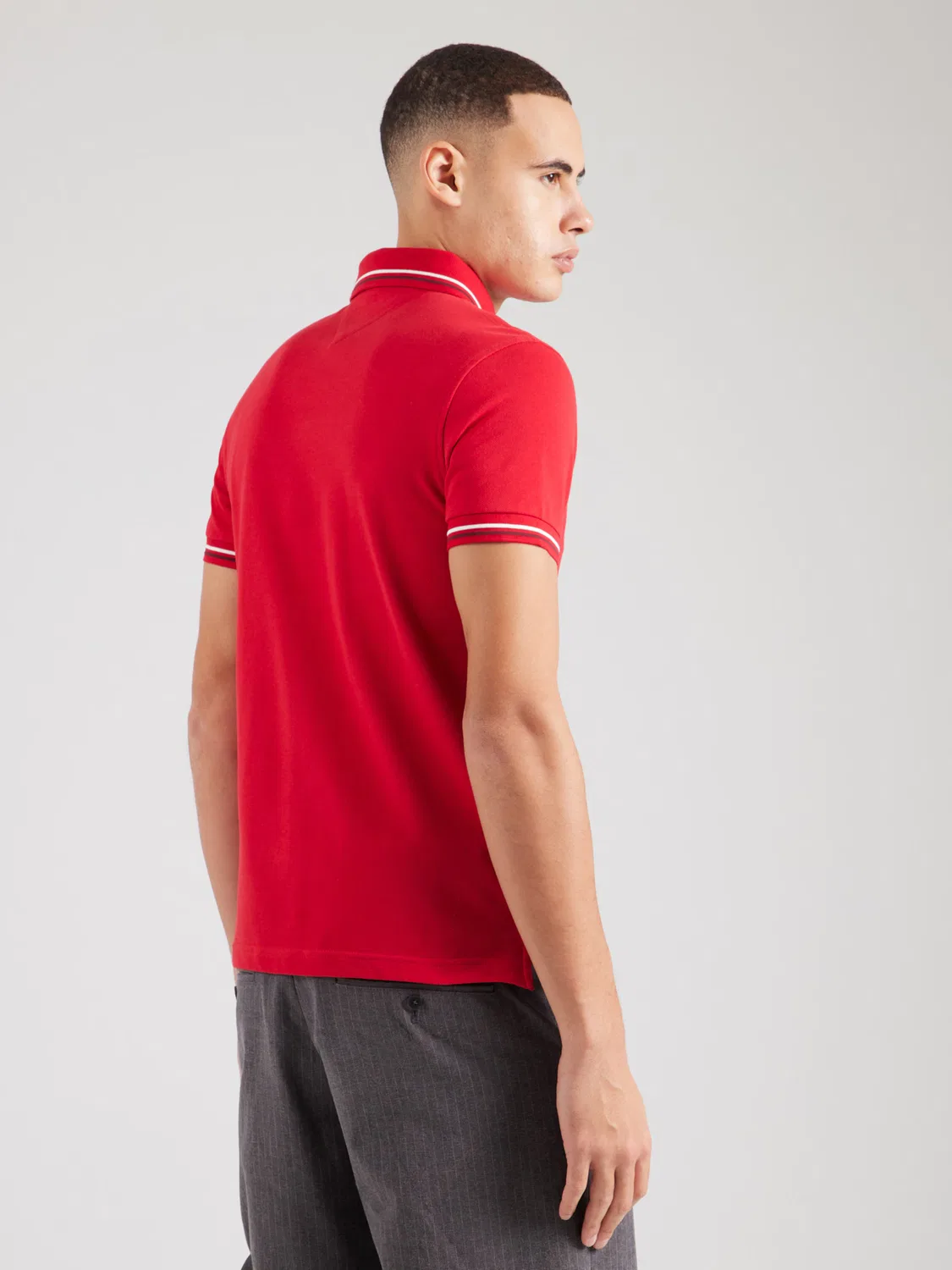 Рубашка Tommy Hilfiger Slim Fit Tipped красного и красного цвета — фото 4