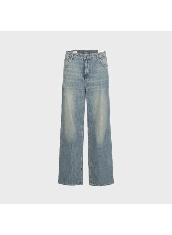 Джинсы свободного кроя с потертостями Zara, синий — фото 2