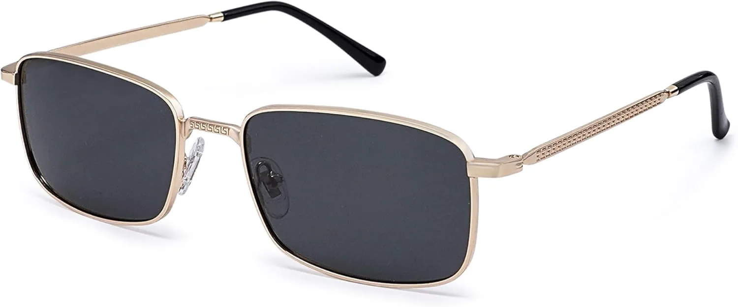 

Солнцезащитные очки SOJOS в стиле ретро-винтаж, прямоугольные, поляризованные, классические, с защитой от УФ-излучения UV400, металлические, модель SJ1215, Gold/Black