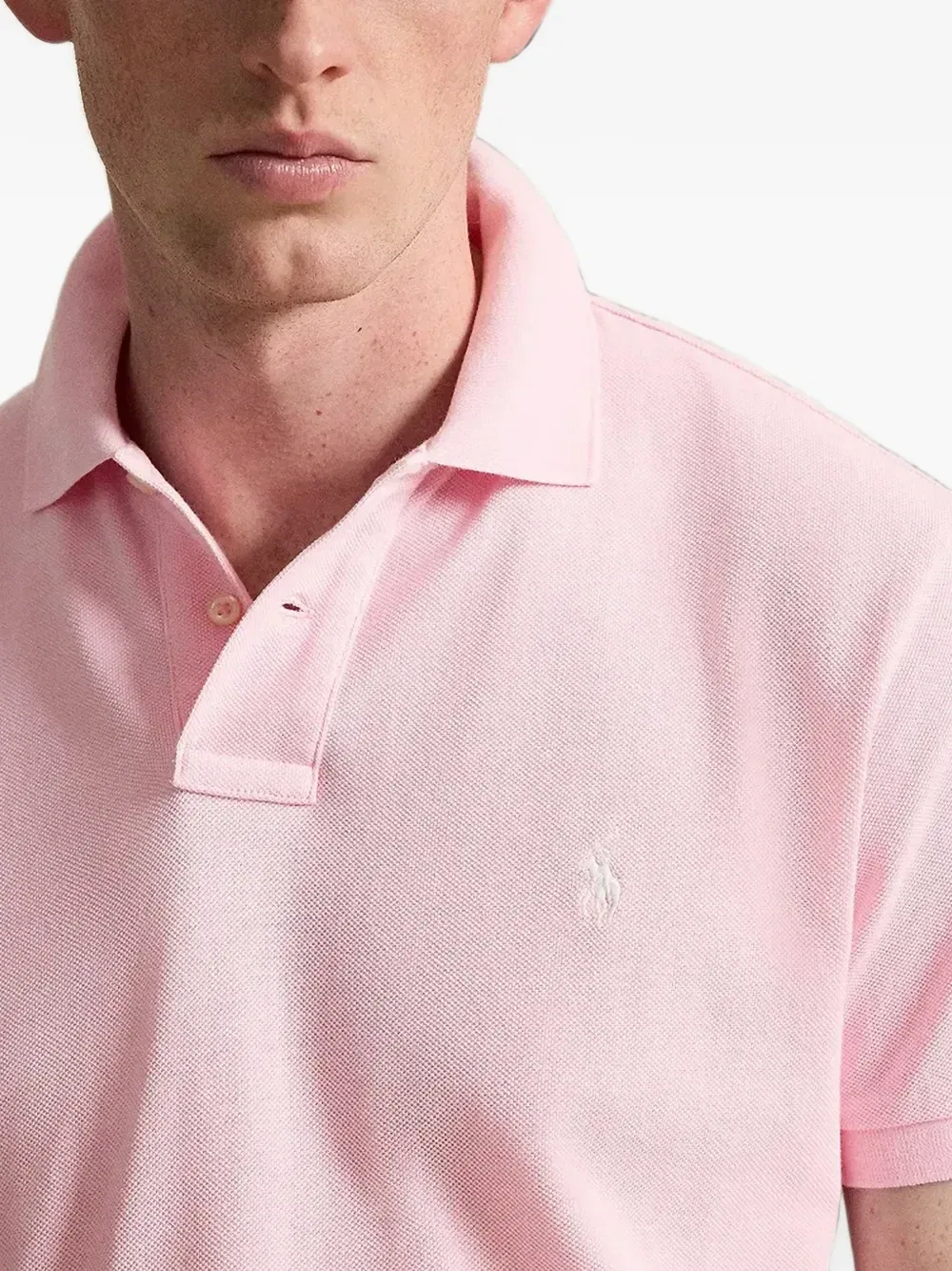 Рубашка-поло из пике с вышитым логотипом Polo Ralph Lauren, розовый — фото 4