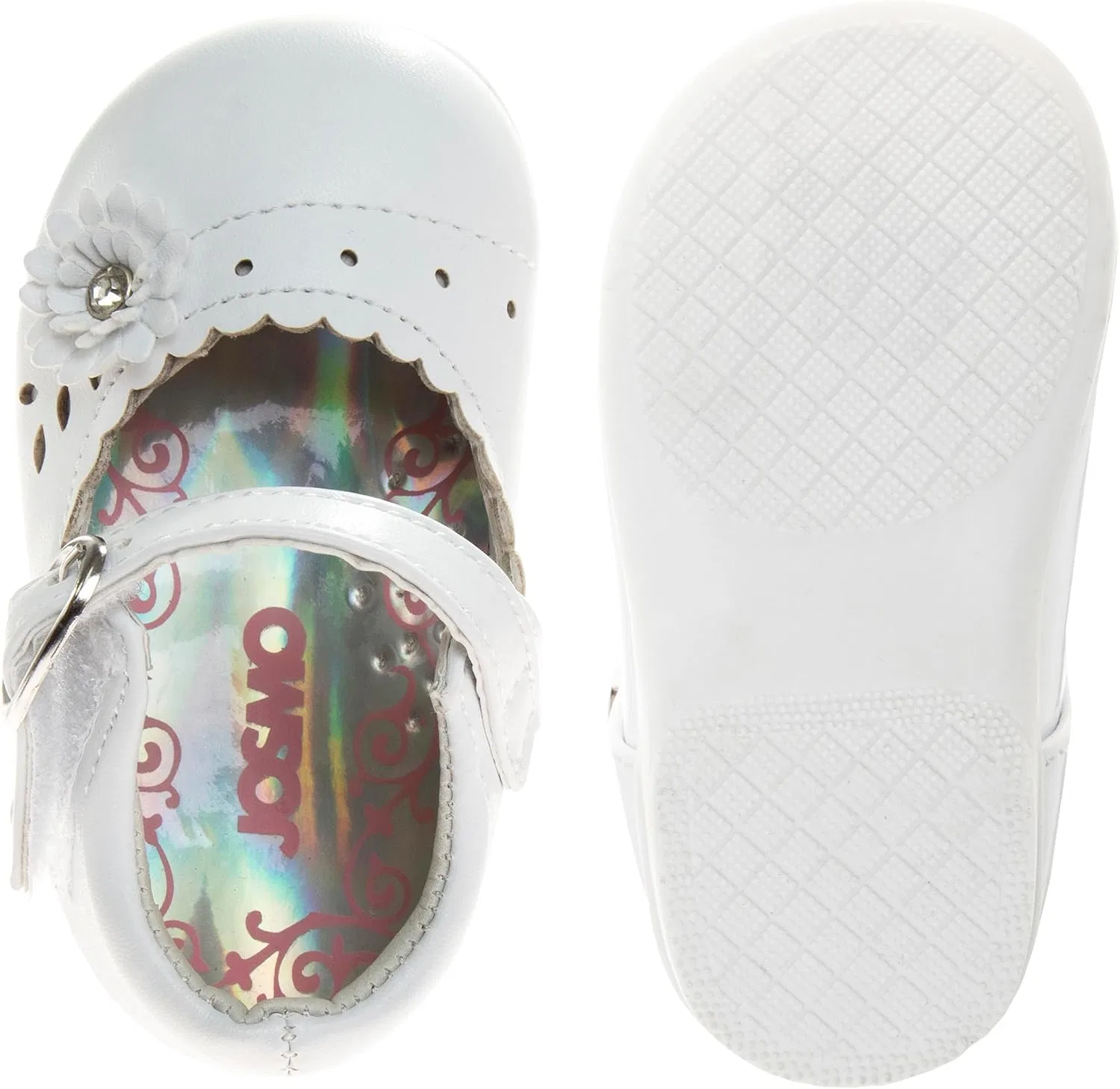 Детские туфли Мэри Джейн для девочек Josmo, White Patent — фото 3