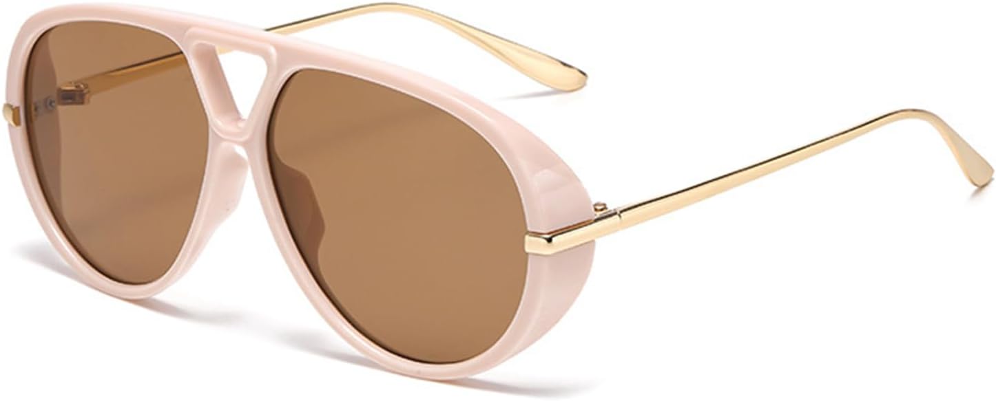 

Солнцезащитные очки J&L Glasses Polarized Oversized Pilot Sunglasses для женщин и мужчин, с большой круглой оправой, модные солнцезащитные очки в винтажном стиле J&L Glasses, Pink/Brown