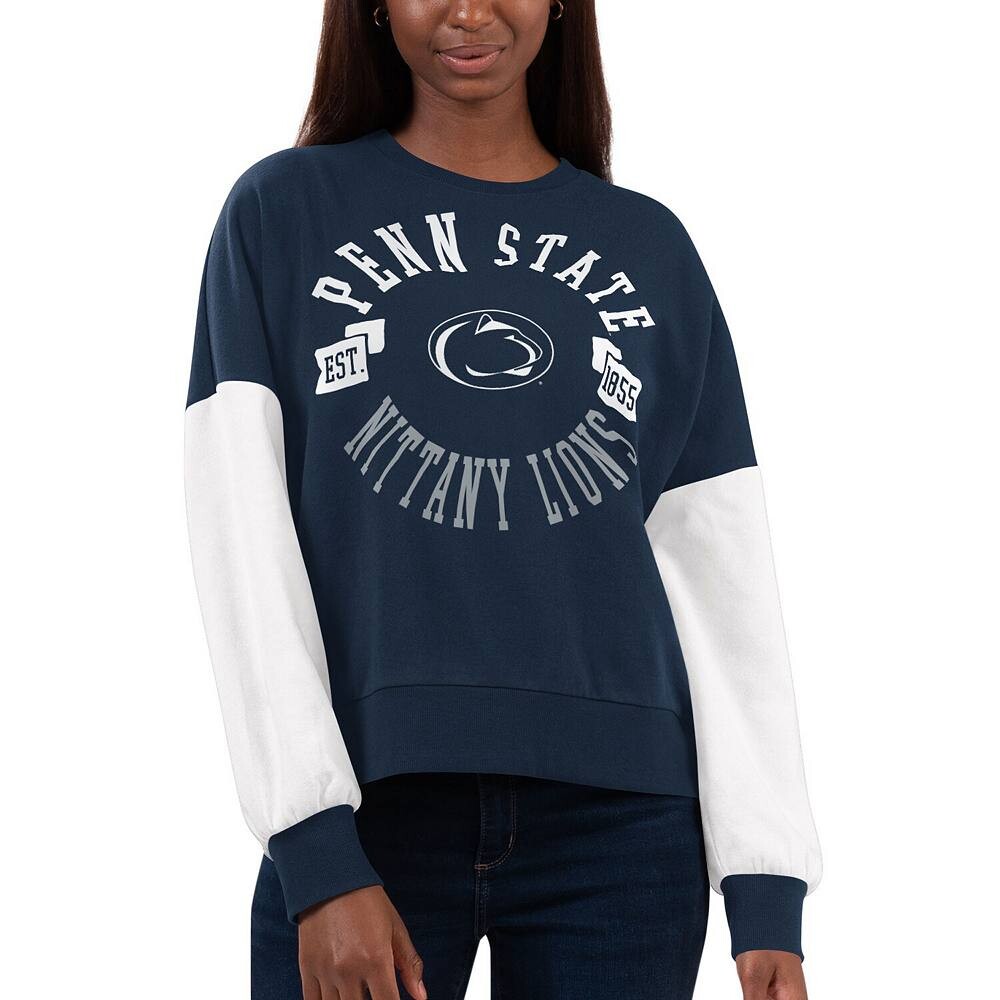 

Женский пуловер G-III 4Her by Carl Banks темно-белый Penn State Nittany Lions Team Pride с цветными блоками, цвет Pst Navy