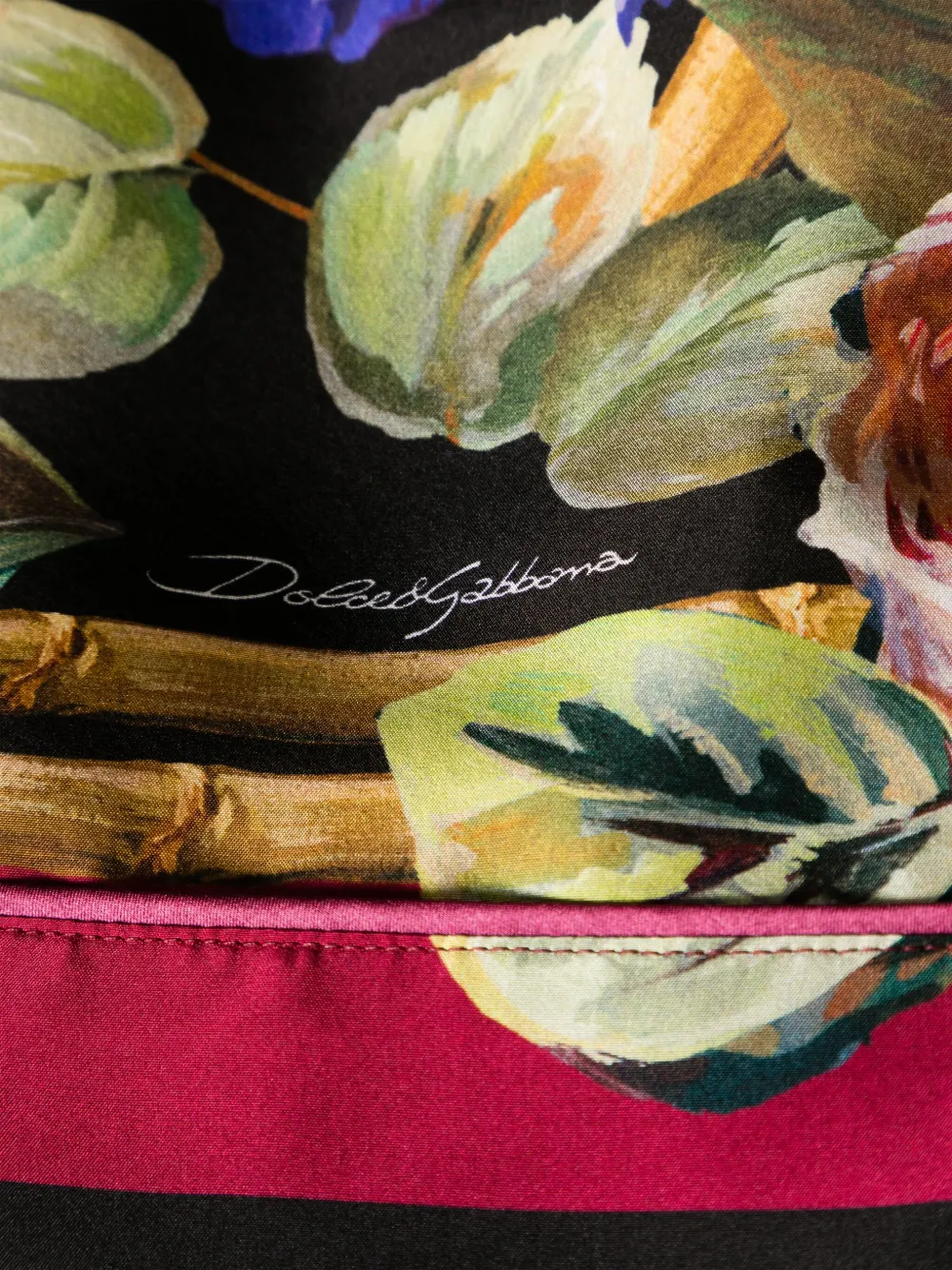 Шелковые шорты с цветочным принтом DOLCE & GABBANA, черный — фото 3