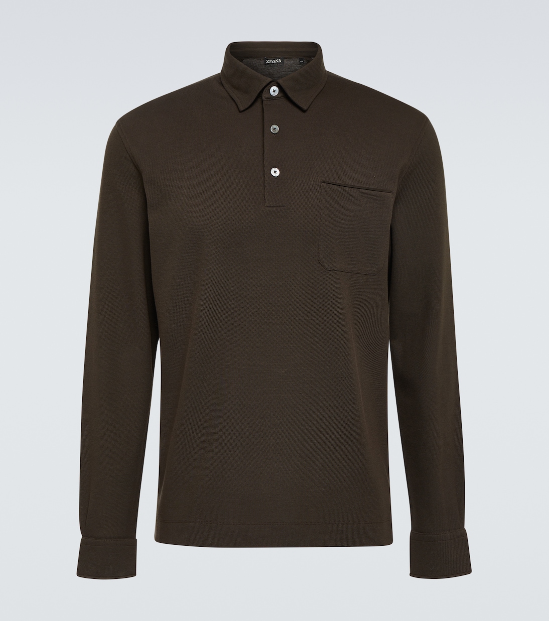 

Хлопковый поло свитер Zegna, темно-коричневый