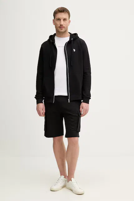 Кофта на молнии с капюшоном DHM LB U.S. Polo Assn., черный — фото 2