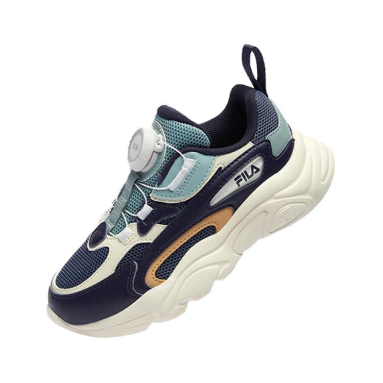 FILA Mars Низкие Детские Беговые Кроссовки Синий Белый для Детей 3-7 лет FILA KIDS, Темно-Серый Синий Молочный Белый — фото 2