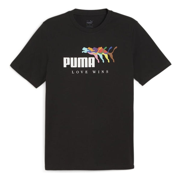 

Футболка ess+ love wins t-shirt 'black' Puma, черный