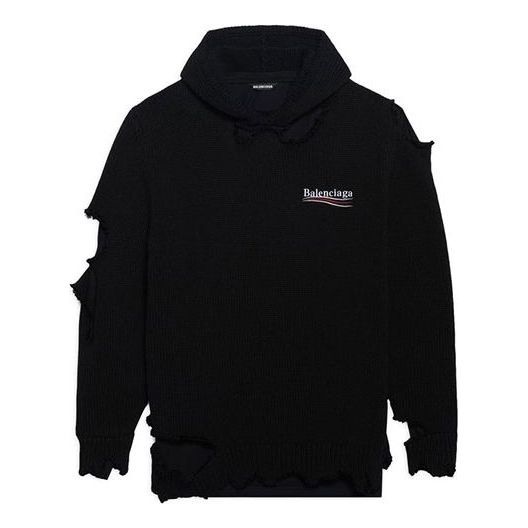 

Худи Balenciaga Political Campaign Destroyed Hoodie 'Black', черный