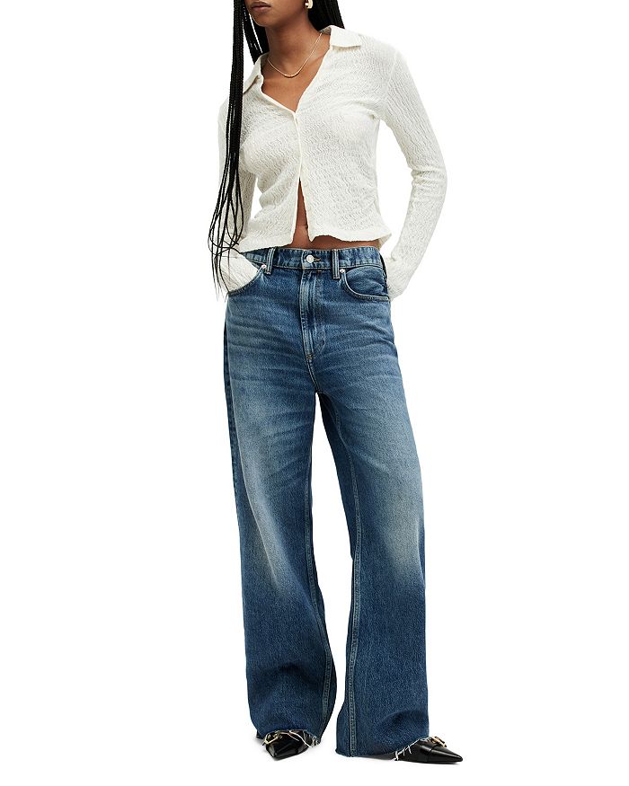 

Рубашка Connie Textured Weave на пуговицах ALLSAINTS, белый