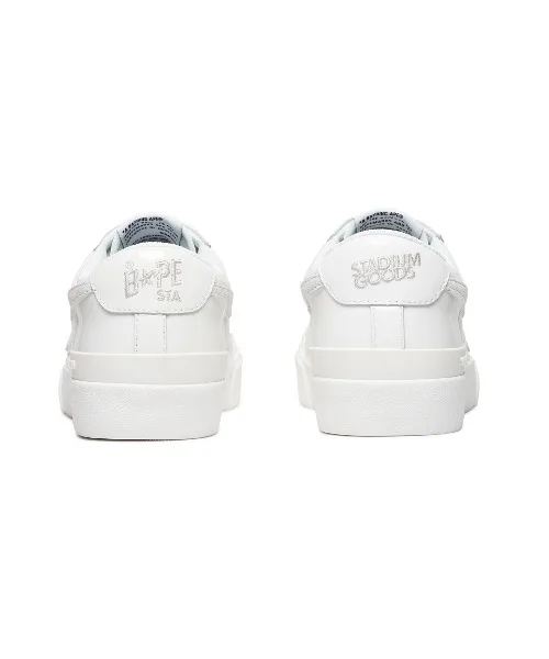 Мужские кроссовки из натуральной кожи MAD STA BAPE X STADIUM GOODS A BATHING APE белые — фото 3