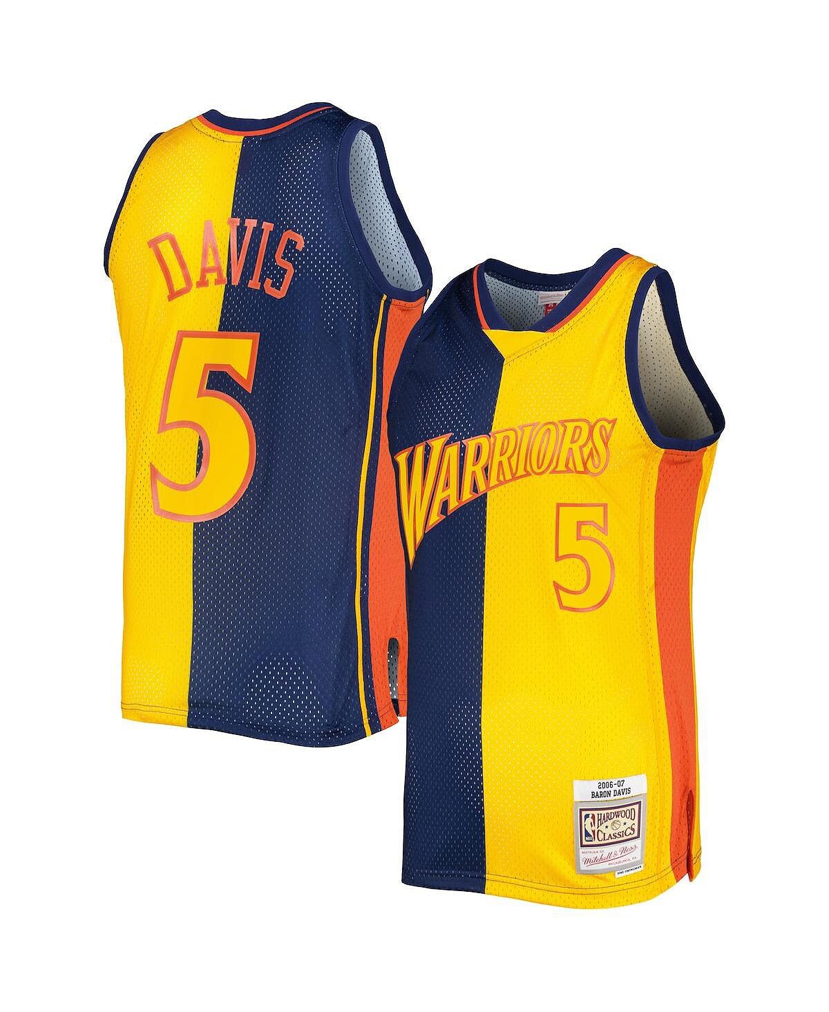 

Мужская футболка Baron Davis Navy, Gold Golden State Warriors Hardwood Classics 2006-07 Split Swingman Mitchell & Ness