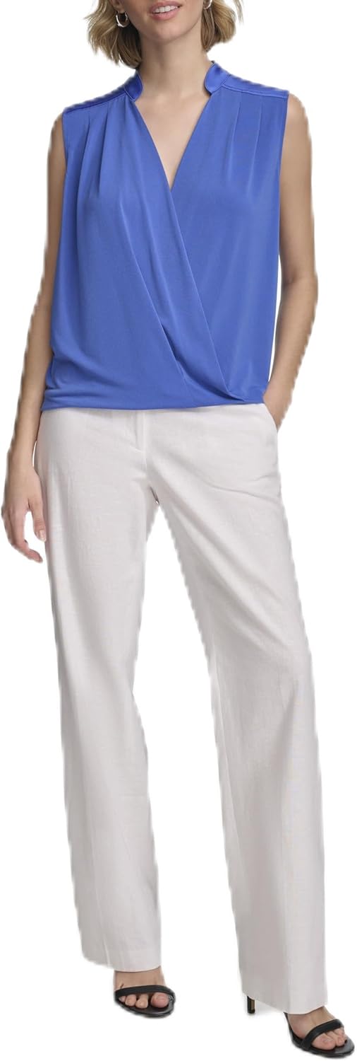 

Женский драпированный топ без рукавов Calvin Klein, Dazzling Blue