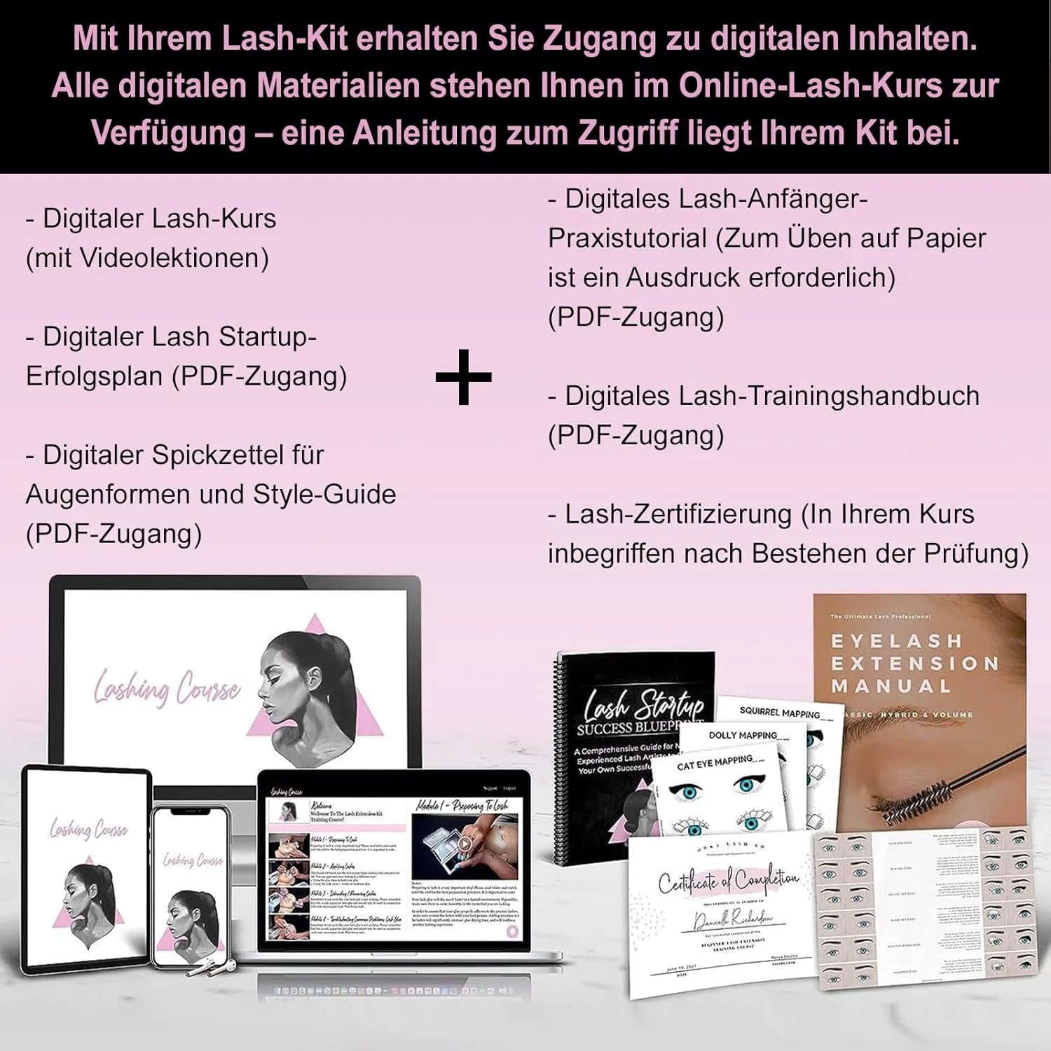 Набор для наращивания ресниц TwoWin Upgrade All-in-One Twowin, Pink (Pink A) — фото 3