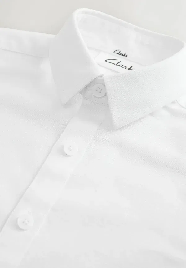 Рубашка Clarks, Long sleeve fit oxford short sleeve shirt, белый — фото 4