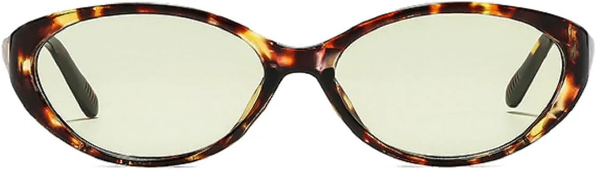 

Модные роскошные женские солнцезащитные очки «кошачий глаз» в черепаховой оправе с защитой от УФ-излучения UV400, овальной формы, для женщин mincl, Leopard Green